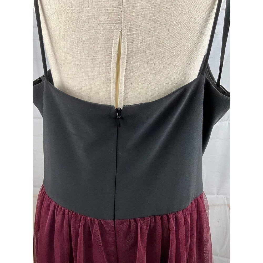 Blonde Nites by Stacy Sklar Semi Formal A-Line Dress Sz 17 Burgundy Embellished - Picture 5 of 5
